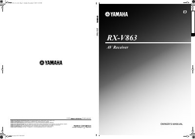 Yamaha RX-V863 AV Receiver Owner's Manual