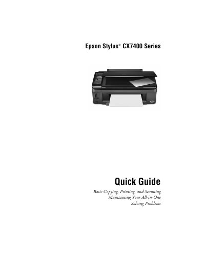 Epson Stylus CX7400 Series Quick Guide