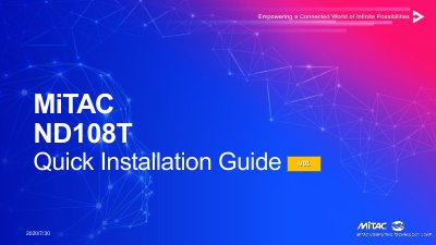 MiTAC ND108T Quick Installation Guide - cover page