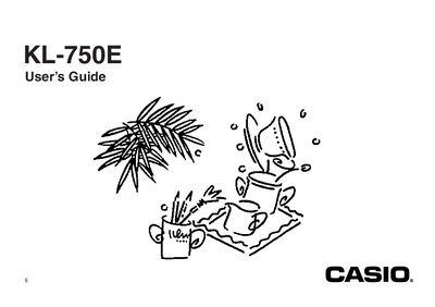 Casio KL-750E Label Printer User's Guide - cover page