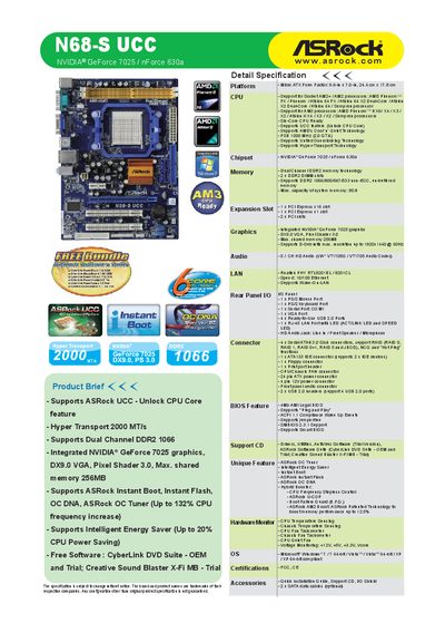 ASRock N68-S UCC Quick Start Guide