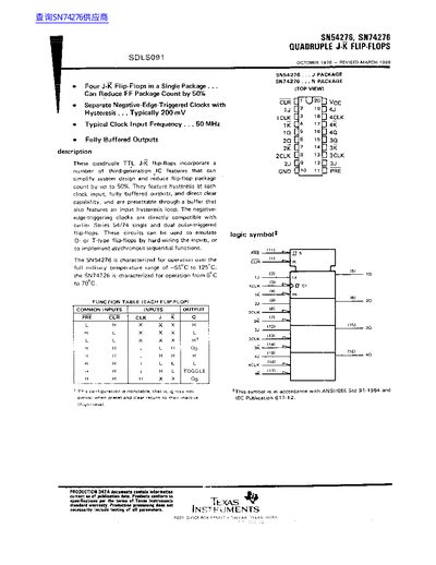 TEXAS INSTRUMENTS SN54219 SN74276 handbook - cover page