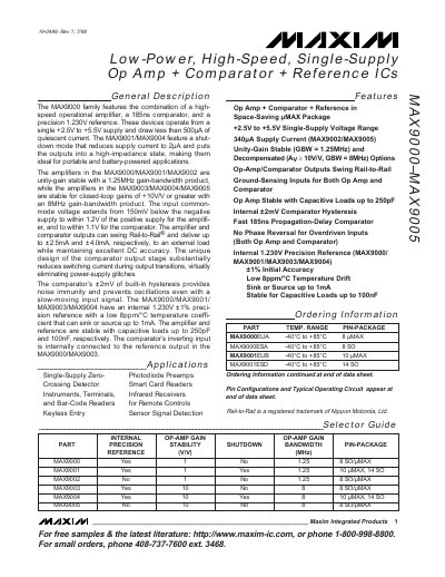 Maxim MAX9000–MAX9005 Datasheet - cover page