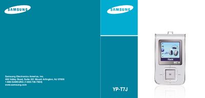 Samsung YP-T7J Portable MP3 Player User Manual - cover page