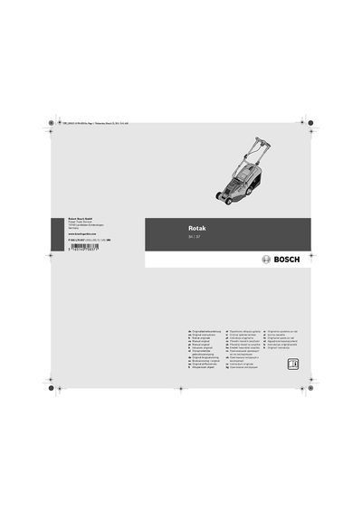 Bosch Rotak 34 and Rotak 37 Lawn Mower User Manual - cover page