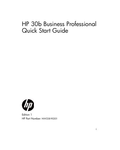 HP 30b Business Professional Quick Start Guide