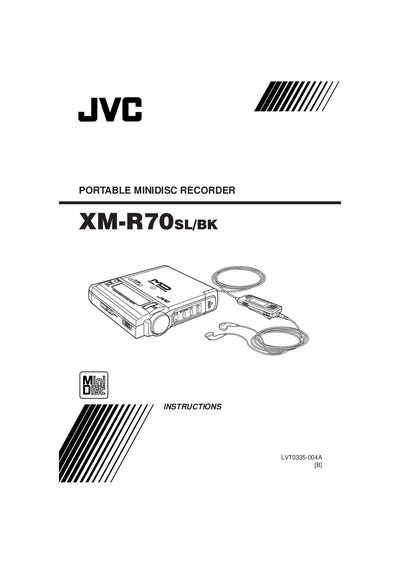 JVC XM-R70SL MiniDisc Recorder User Manual - cover page