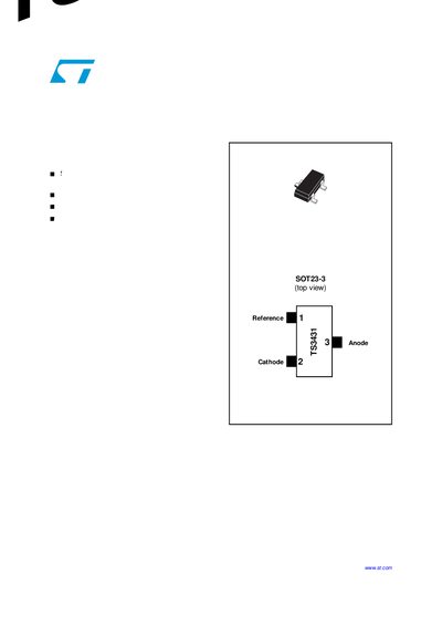 STMicroelectronics TS3431 SOT23-3 Datasheet - cover page