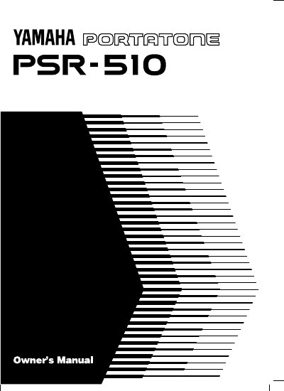 Yamaha PSR-510 PortaTone Owner's Manual - cover page