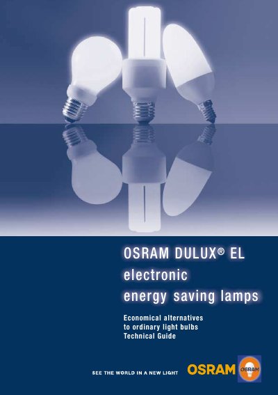 OSRAM DULUX EL Compact Fluorescent Lamps Technical Guide - cover page