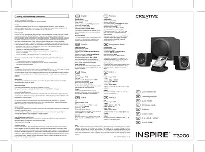 Creative Inspire T3200 Quick Start Guide - cover page