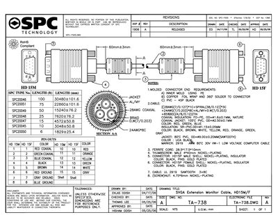SPC SPC20051 Low Voltage Computer Cable Data Sheet - cover page