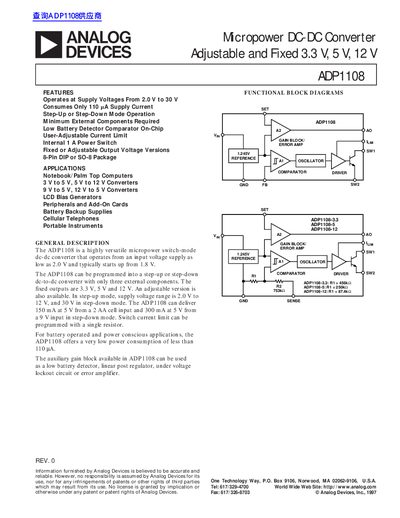 ANALOG DEVICES ADP1108 handbook - cover page