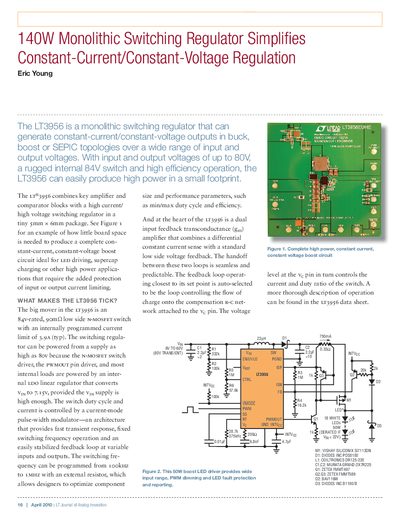 linear DESIGN FEATURES LTJournal-V20N1-03-df-LT3956-EricYoung service manual - cover page