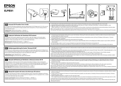 Epson ELPIE01 External 3D IR Emitter User Manual - cover page