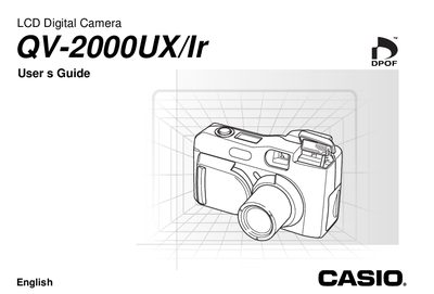 Casio QV-2000UX/Ir Digital Camera User Manual