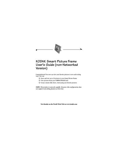 Kodak Smart Picture Frame User Manual - cover page