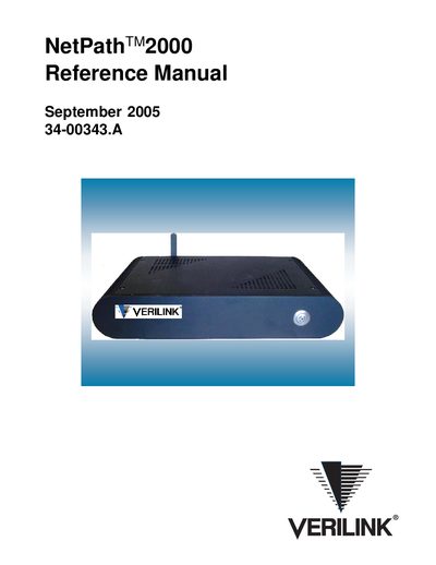 Verilink NetPath 2000 Reference Manual - cover page