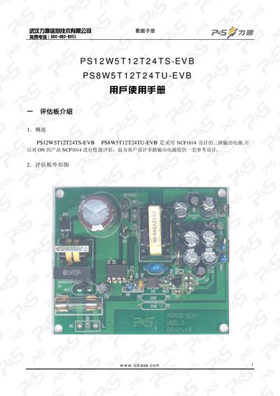 Wuhan Liyuan PS12W5T12T24TS-EVB and PS8W5T12T24TU-EVB Datasheet - cover page