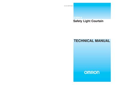 OMRON F3SN-A Safety Light Curtain Technical Manual - cover page