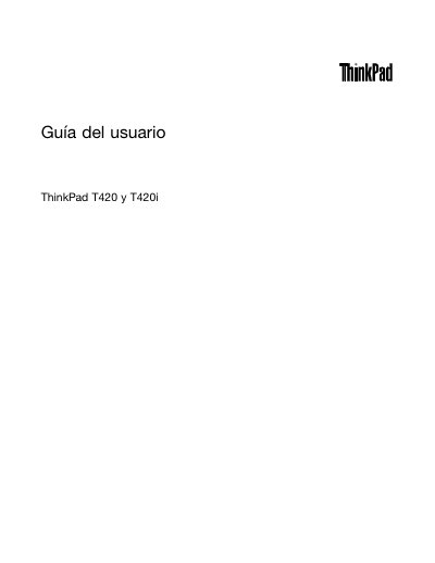 Lenovo ThinkPad T420 and T420i User Manual - cover page
