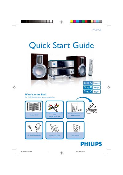 Philips MCD706 Quick Start Guide - cover page