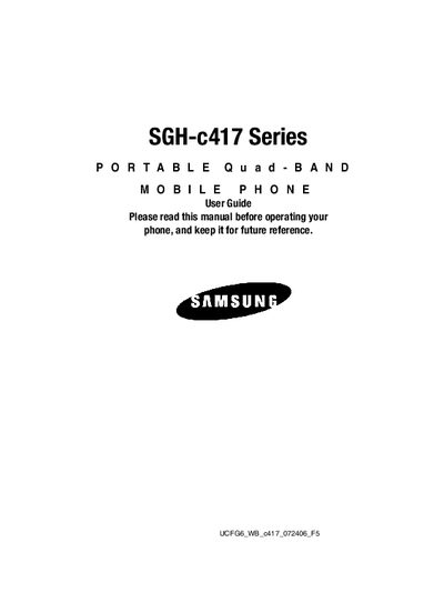 Samsung SGH-c417 Series User Guide - cover page