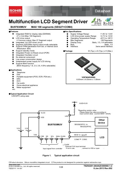 ROHM BU9798KV handbook - cover page