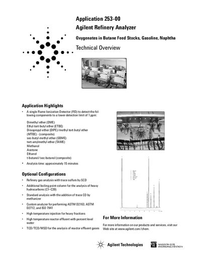 Agilent 253-00 Refinery Gas Analyzer Technical Overview - cover page