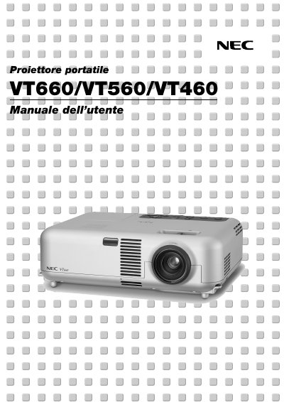 NEC VT660/VT560/VT460 Portable Projector User Manual - cover page