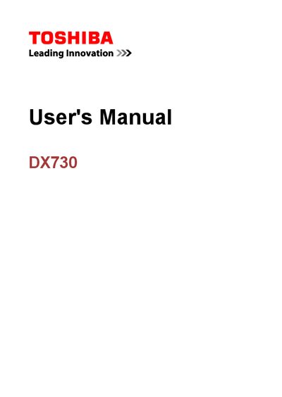 Toshiba DX730 User Manual - cover page