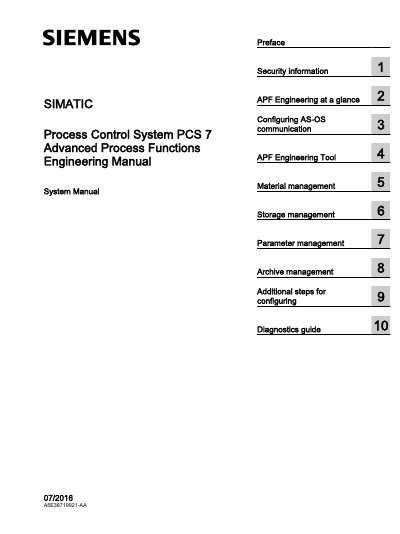 Siemens PCS 7 Advanced Process Functions Engineering Manual V2.1