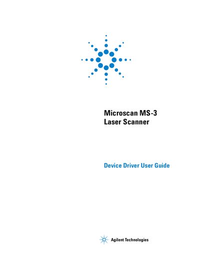 Agilent Microscan MS-3 Laser Scanner Device Driver User Guide