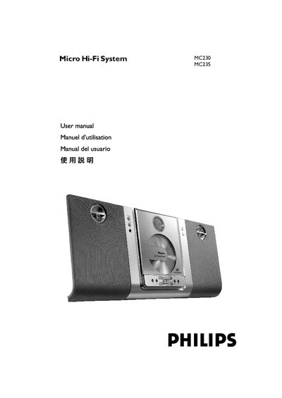 Philips MC230/21 and MC235/21 Micro Hi-Fi System User Manual - cover page