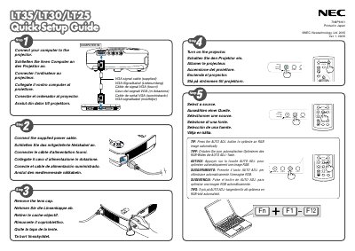 NEC LT35 Quick Start Guide