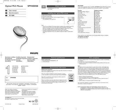Philips SPM4000SB Mouse User Manual - cover page