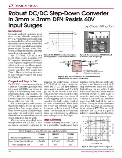 Analog Devices LTC3631 Robust DC/DC Step-Down Converter Design Idea - cover page