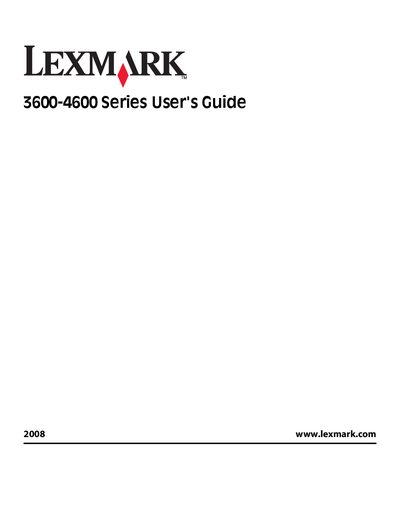 Lexmark 3600-4600 Series User Guide - cover page