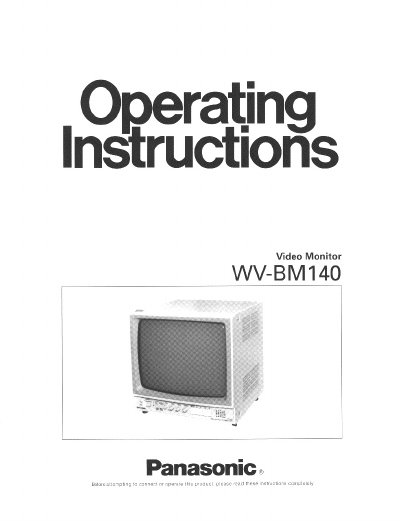 Panasonic WV-BM140 Video Monitor Instructions