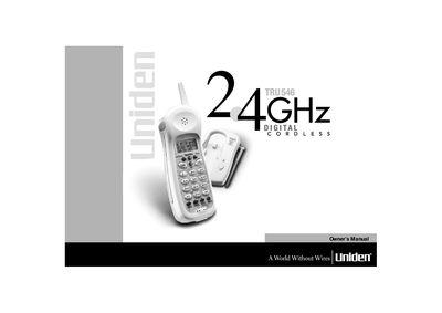 Uniden TRU546 Cordless Telephone Owner's Manual - cover page