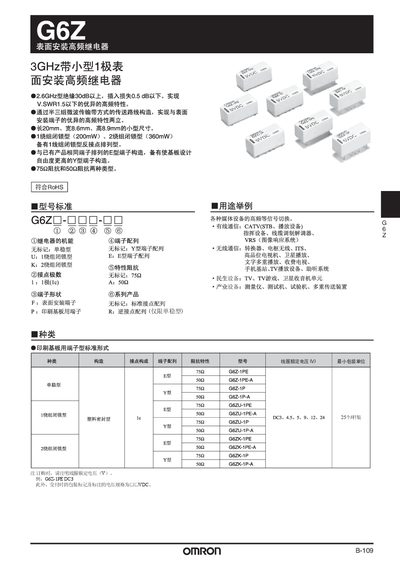 Omron G6Z Surface-Mount High-Frequency Relay Installation Guide - cover page