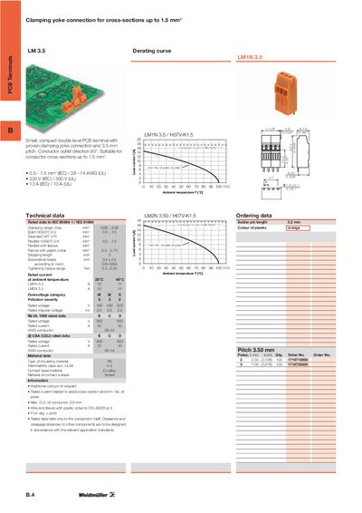 Weidmüller LM 3.5 PCB Terminal Product Leaflet - cover page