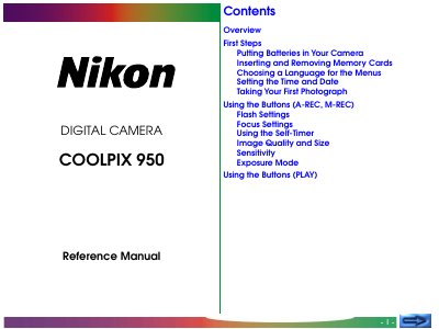 Nikon COOLPIX 950 Digital Camera User Manual - cover page
