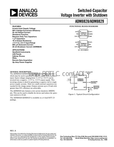 Analog Devices ADM8828/ADM8829 Datasheet - cover page