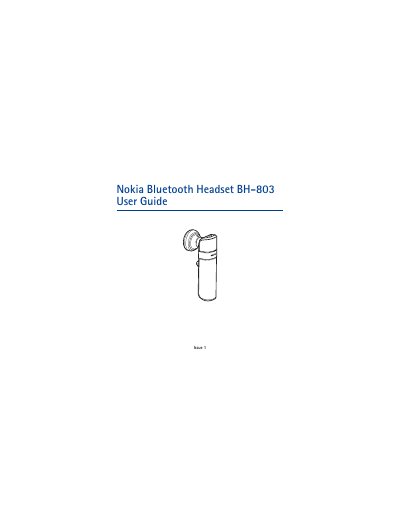 Nokia BH-803 Bluetooth Headset User Guide