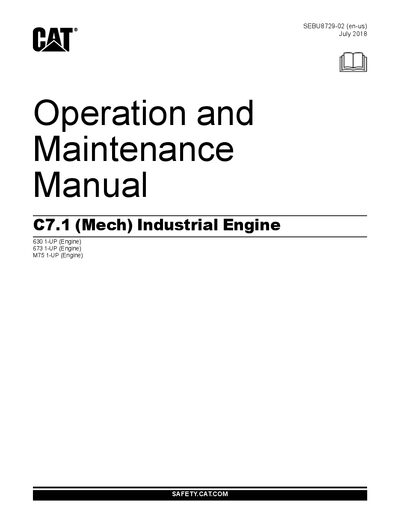 Caterpillar C7.1 (Mech) Engine Operation and Maintenance Manual - cover page