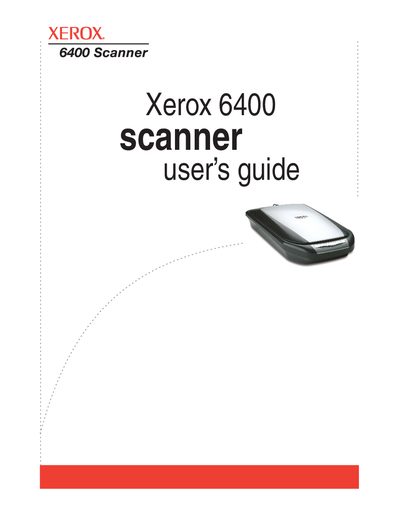 Xerox 6400 Scanner User's Guide - cover page