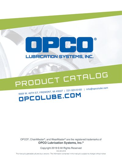 OPCO Product Catalog - cover page