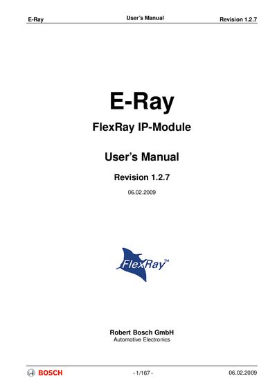 Bosch E-Ray FlexRay IP-Module User Manual - cover page