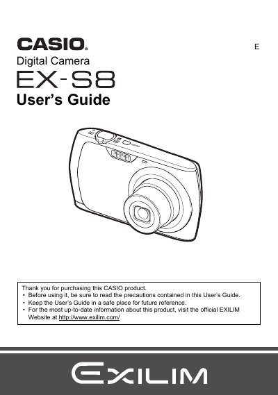 CASIO EX-S8 digital camera user manual(1)(1) - cover page